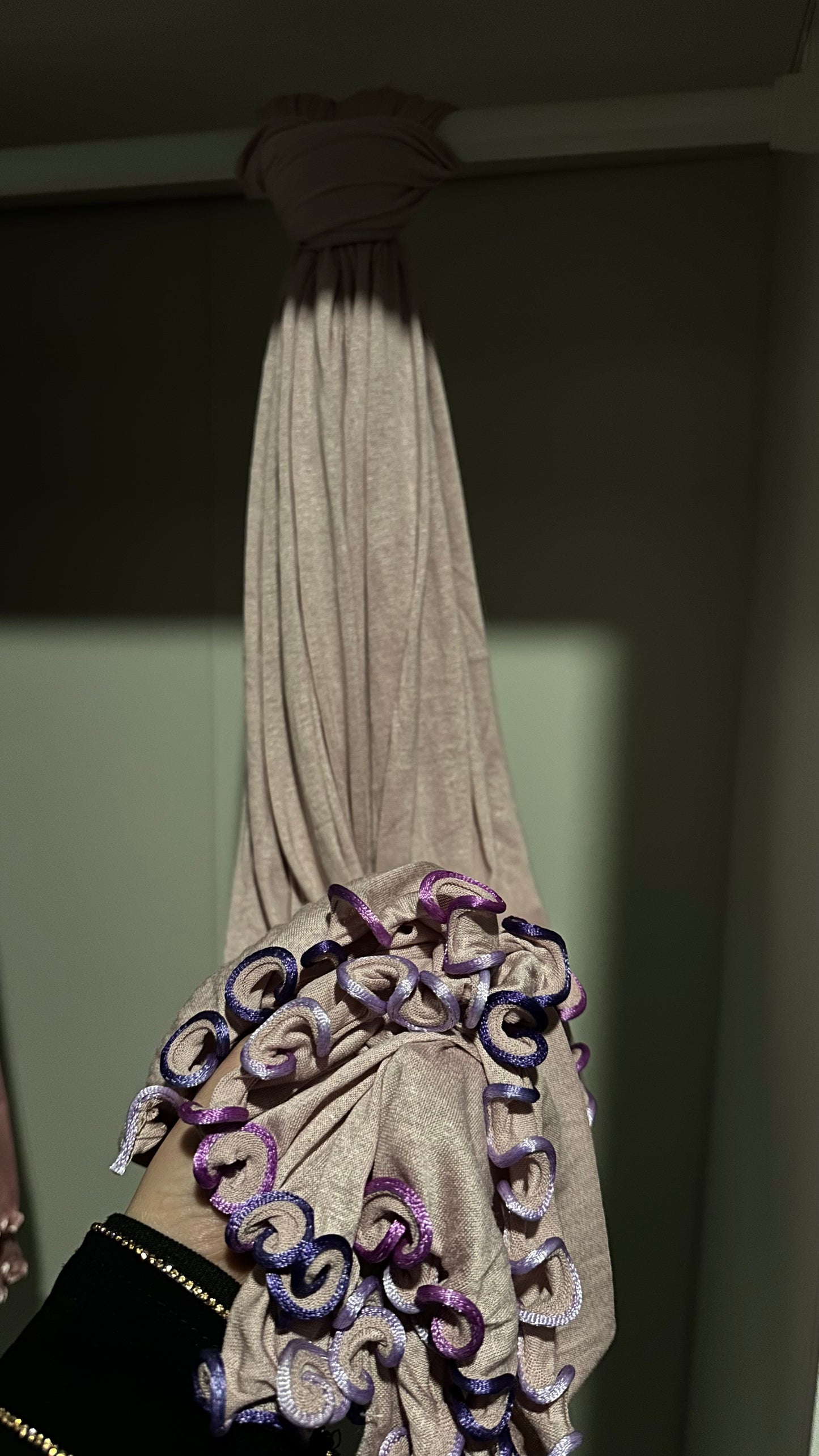 Jersey en coton à froufrou coloré